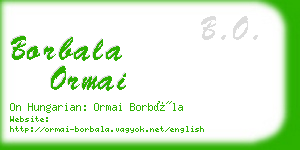 borbala ormai business card